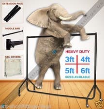 Image of HEAVY DUTY GARMENT RAIL, CLOTHES RACK, COVER HOME SHOP RAIL 3ft 4ft 5ft 6ft