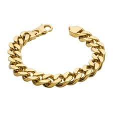 Image of Fred Bennett Mens Bracelet B5444 - 14ct Gold Plated Stainless Steel