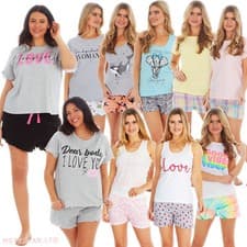 Image of Nightwear Loungewear Lightweight Cotton Summer Holiday Pyjama Set Ladies Pyjamas