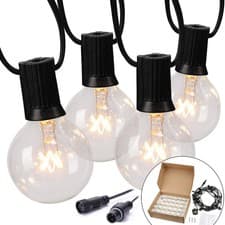 Image of G40 Festoon Globe String Lights Plug In Ball Bulbs Outdoor Garden Wedding Decor