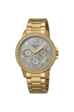 Image of Pulsar Ladies Multi Dial PVD Gold Plated Bracelet Dress Watch PP6094X1