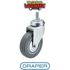 Image of Draper 65480 Swivel Bolt Fixing Rubber Castor 100mm Diameter SWL 80kg