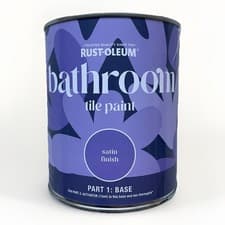 Image of Rust-Oleum Bathroom Tile Paint Grey Satin 750ml Water Resistant Base Part 1 New