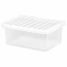 Image of Wham Crystal Storage Box 17 Litre Plastic With Lid 3 5 8 or 10 Pack
