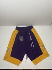 Image of $1200 NEW AUTHENTIC SS22 MASTERMIND WORLD PURPLE X YELLOW SPORT SHORTS M/JAPAN