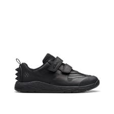 Image of Clarks Steggy2 Pace K Boys Black School Shoes