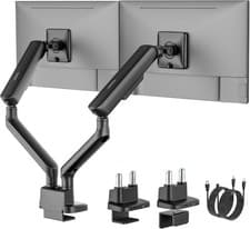 Image of monTEK Dual Monitor Arm with USB, Mechanical Spring Monitor Arm for 17-35" Scree