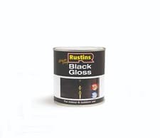 Image of Rustins Quick Dry Black Gloss Paint 250ml/500ml/1L. For Indoor & Outdoor Use.