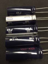 Image of PANASONIC 820uf 50V 105'C Low Impedance CAPACITOR, RADIAL X2 Capacitors