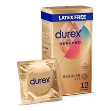 Image of Durex Real Feel Condoms 12s Latex Free Extra Lube Easy On Shape, FREE POST