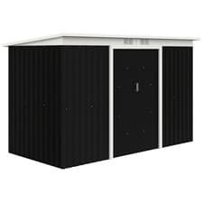 Image of Outsunny 9 x 4FT Metal Garden Storage Shed w/ 2 Door, Dark Grey