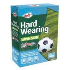 Image of Doff Garden Hard Wearing Grass Lawn Seed Fertiliser 1kg - Covers up to 40m²