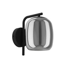 Image of Modern Black Wall Light With Chrome Glass 1 Light Gl1833