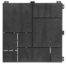 Image of Interlocking Mosaic Decking Tiles 30x30cm Outdoor Patio Garden Floor Terrace