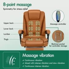 Image of Executive Desk Chair 8Point Massage High Back Office Chair Swivel Computer Chair