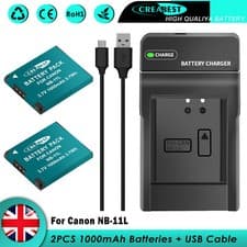 Image of 2x NB-11L NB-11LH Battery For Canon PowerShot SX430 SX400 IS A3500 IXY & Charger