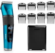 Image of BaByliss Japanese Steel Digital Hair Clipper, Lithium Cordless/Corded, Blue