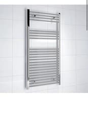 Image of Kudox Silver Chrome effect Electric Towel warmer (W)600mm x (H)1200mm