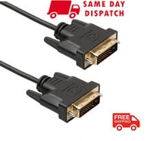 Image of DVI Cable DVI-D to DVI D Lead Dual Link Male PC Laptop Monitor 1.5M 3M 5M 10M UK