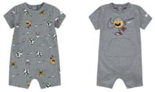 Image of Nike  Baby Romper set 0-9  Months  2pc Set Nike Graphic Tick Romer Vest Set Grey