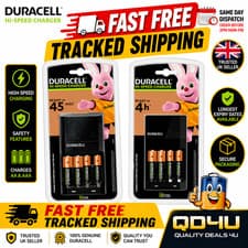 Image of Duracell NiMH Battery Charger Hi-Speed Advanced with 2 x AA & 2 x AAA Batteries