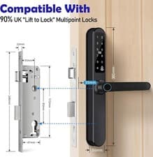 Image of TEKXDD Smart Lock 6-in-1 Remote WiFi Weatherproof Fingerprint Keyless Security.