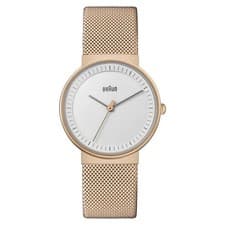 Image of Braun Classic Quartz White Dial Steel Strap Ladies Watch BN0031RGMHL