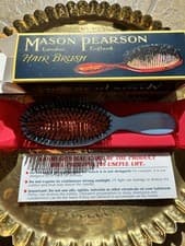 Image of Mason Pearson Pocket Boar Bristle Hairbrush Blue B4, Blue