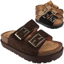 Image of Mules Sandals Sliders Bling Shoes Ladies Holiday Summer Lounge Comfy Womens Size