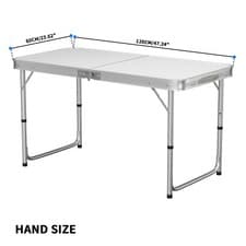 Image of Portable Folding Camping Table 3ft Lightweight WITH 2 Adjustable Height Table