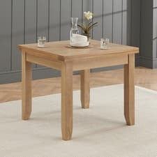 Image of Oak Dining Table Cheshire Whitewash Square Extending 90 - 180cm Seats 4 to 8