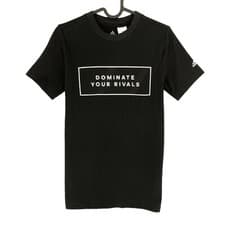 Image of Adidas Youth Boys Black Graphic Crew Neck T Shirt Size 11 - 12 Years