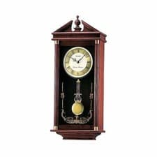 Image of Seiko Clocks  Dark Wooden Westminster Chime Pendulum Wall Clock QXH107B