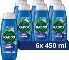 Image of Radox 2-In-1 Body Wash & Shampoo, Sea Mineral Fennel, 6X450Ml Refreshing Gel