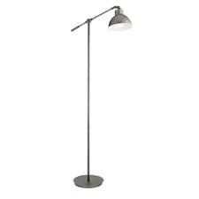 Image of Floor Lamp Modern Pewter Gun Metal Cantilever with Adjustable Arm Metal Shade
