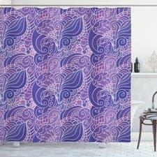 Image of Floral Shower Curtain Purple Toned Flower Swirls