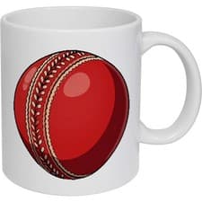 Image of 11oz (320ml) 'Cricket Ball' Ceramic Mug / Cup (MG00103278)
