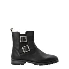 Image of BARBOUR Womens Marina Ankle Boots Leather Black Two Silver Buckles UK 3 RRP 140