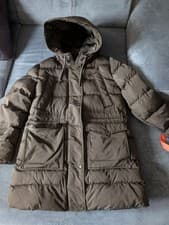 Image of Superdry Everest Black Long Puffer Parka Hooded Coat Size L