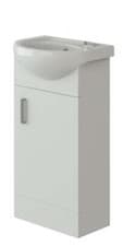 Image of Bathroom Cabinet Vanity Unit Sink Basin Storage Cloakroom White Ceramic 400mm