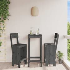 Image of Bar Stools 2 pcs Grey 40x48.5x115.5 cm Solid Wood Pine