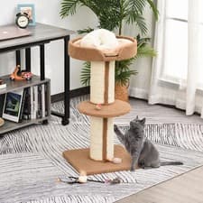 Image of Cat Tower Scratching Posts for Indoor Cats, 91cm Kitten Activity Centre, Cream