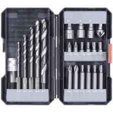 Image of kwb 108805 22-piece Drill Bit set with CR-V Bits and HSS Metal Drills