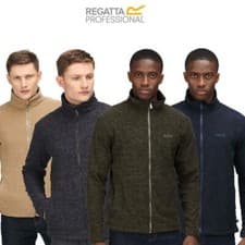 Image of Regatta Mens Eilon Anti Pilling Full Zip Fleece Jacket Coat Green Navy Grey