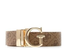 Image of Guess Calista Logo Leather Womens Belt In Light Brown 