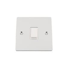 Image of 10 Amp Intermediate Single Light Switch 1 Gang Polished Mirror Chrome Flat