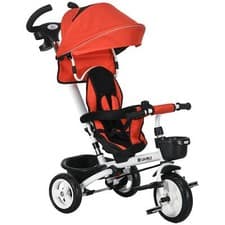 Image of HOMCOM 6 in 1 Baby Push Trike for Toddler 1-5 Years with Parent Handle, Red