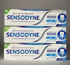 Image of 3 x Sensodyne Repair & Protect Deep Repair Mint Toothpaste 75ml-Expire:03/2026