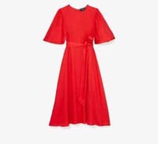 Image of Kate Spade Silk-Blend Matinee Dress Red UK 4 / Size 0 New BNWT NO BELT K9718
