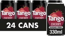 Image of Tango Sugar Free Cherry 24 x 330ml Cans Zero Sugar Fizzy Soft Drink Pack UK